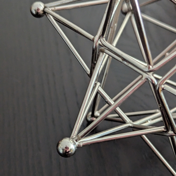 Scott Living Geometric Silver Metal Sculpture, Home Decor - Picture 5 of 10